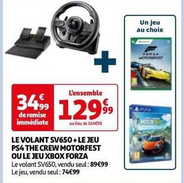 le volant sv650+le jeu ps4 the crew motorfest ou le jeu xbox forza