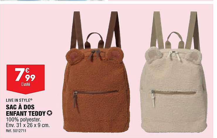 live in style sac à dos enfant teddy