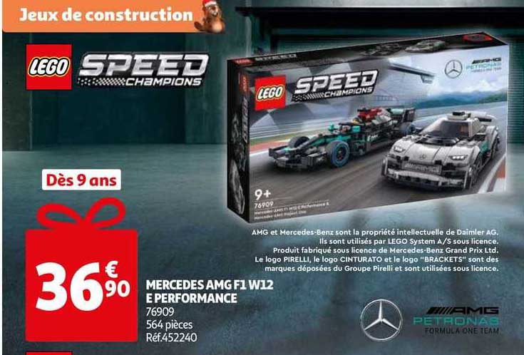 Mercédès amg f1 w12 e performance lego speed champions