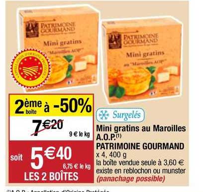 mini gratins au maroilles a.o.p. patrimoine gourmand