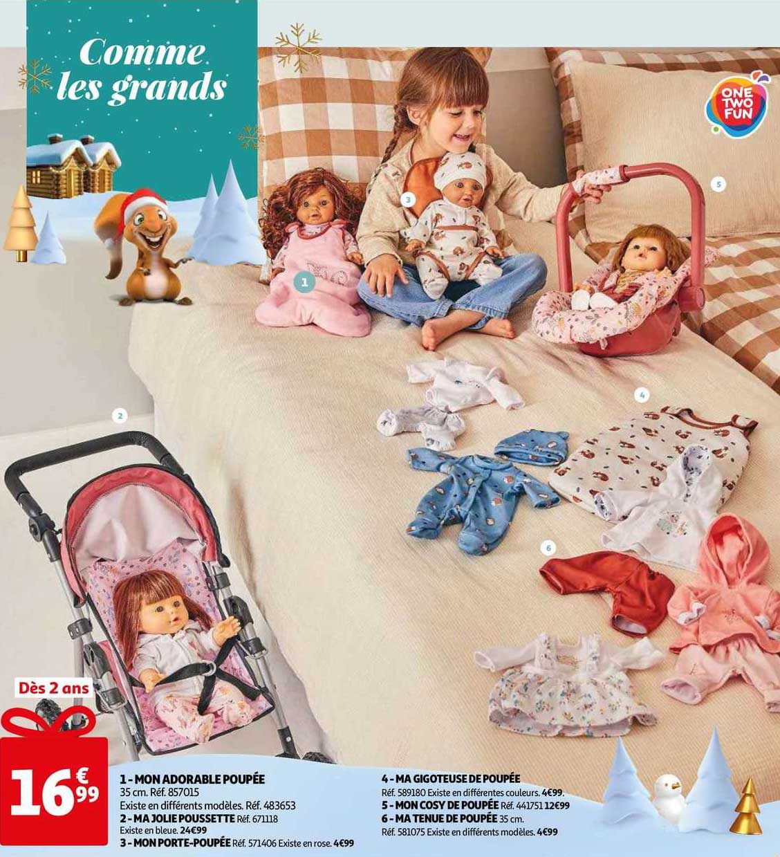 mon adorable poupée, ma jolie poussette, mon porte-poupée, ma gigoteuse de poupée, mon cosy de poupée, ma tenue de poupée