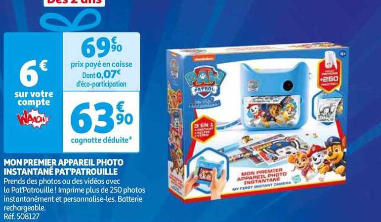 mon premier appareil photo instantané pat'patrouille
