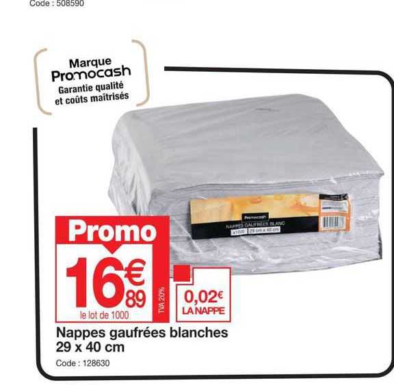 nappes gaufrées blanches 29 x 40 cm