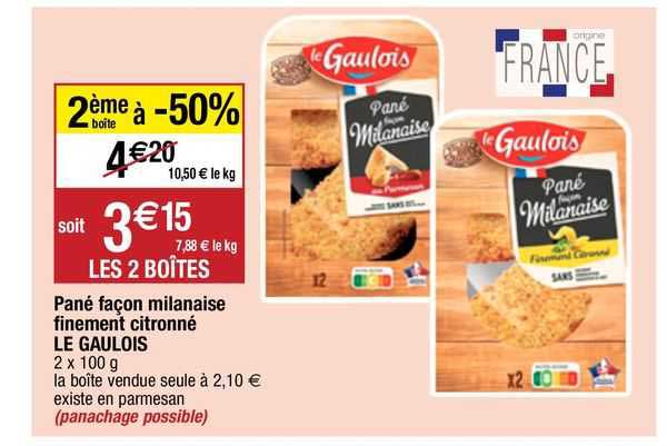 pané façon milanaise finement citronné le gaulois