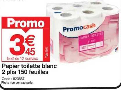 papier toilette blanc 2 plis 150 feuilles promocash