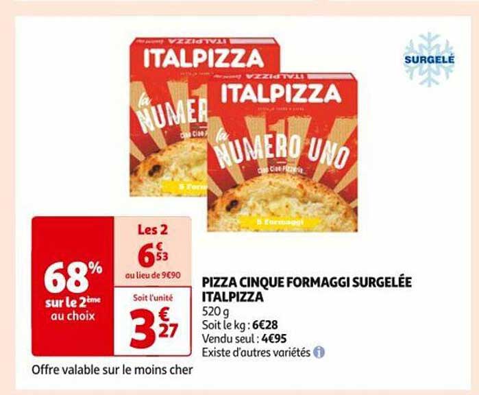 pizza cinque formaggi surgelée italpizza