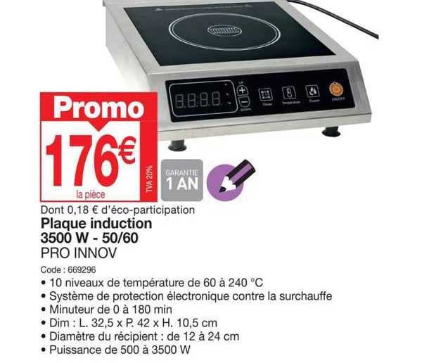 plaque induction 3500 w - 50-60 pro innov