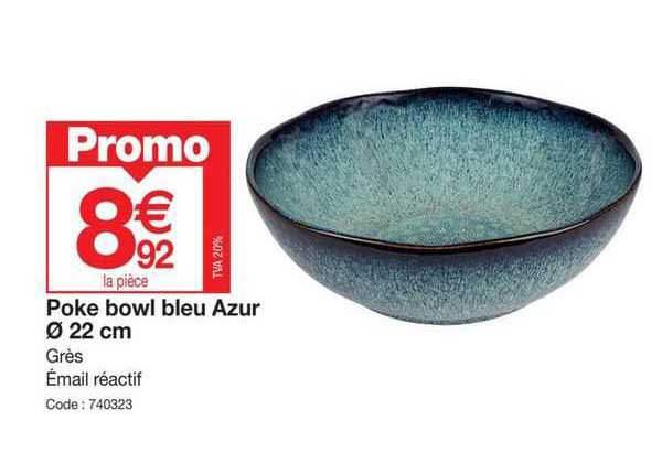 poke bowl bleu azur ø 22 cm