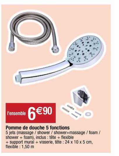 pomme de douche 5 fonctions