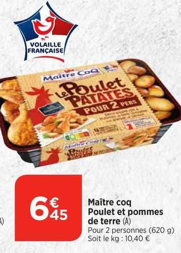 poulet et pommes de terre maître coq