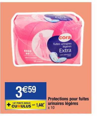 protections pour fuites urinaires légères cora