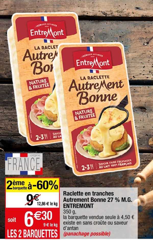 raclette en tranches autrement bonne 27 % m.g. enremont
