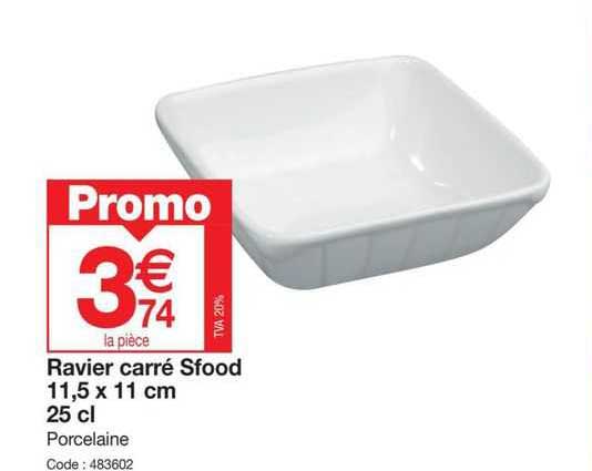 ravier carré sfood 11,5 x 11 cm 25 cl
