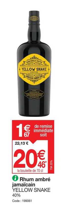 rhum ambré jamaicain yellow snake