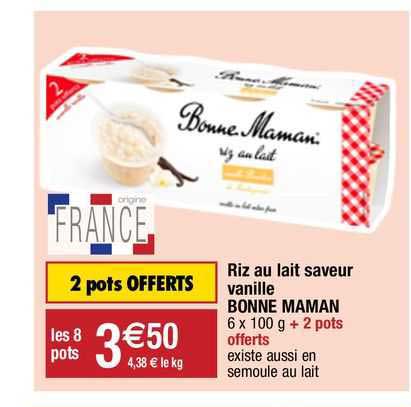riz au lait saveur vanille bonne maman