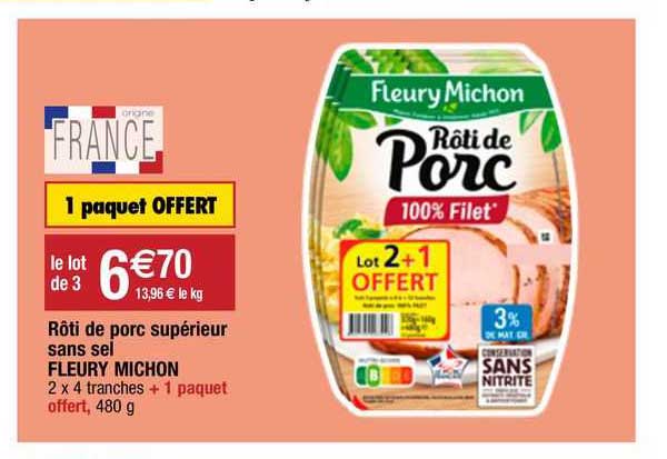 rôti de porc supérieur sans sel fleury michon