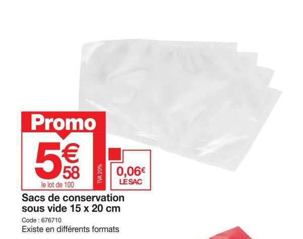sacs de conservation sous vide 15 x 20 cm