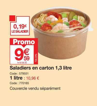 saladiers en carton 1,3 litre