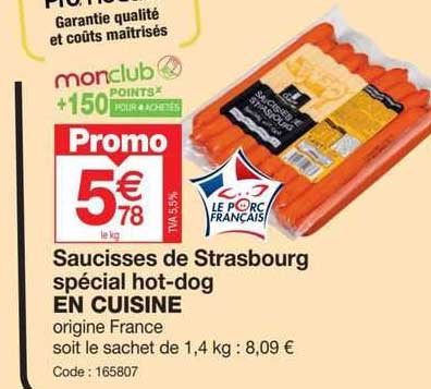 saucisses de strasbourg spécial hot-dog en cuisine