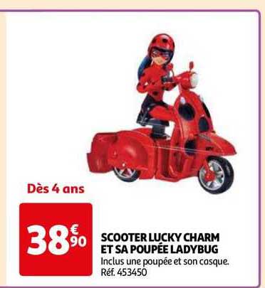 scooter lucky charm et sa poupée ladybug