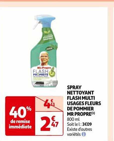 spray nettoyant flash multiusages fleurs de pommier mr propre