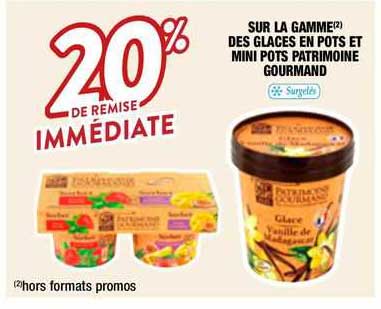 sur la gamme des glaces en pots et mini pots patrimoine gourmand