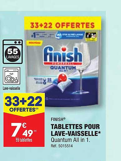 tablettes pour lave-vaisselle finish