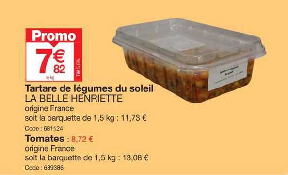 tartare de légumes du soleil la belle henriette ou tomates