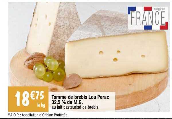 tomme de brebis lou pérac 32,5% de m.g.
