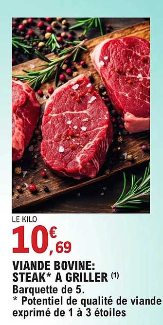 viande bovine : steak*à griller
