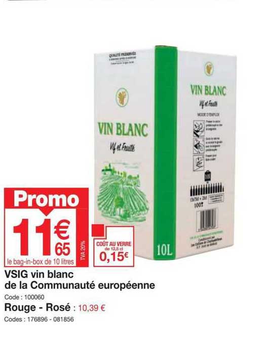 vsig vin blanc de la communauté européenne