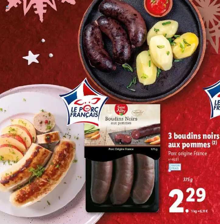 3 Boudins Noirs Aux Pommes