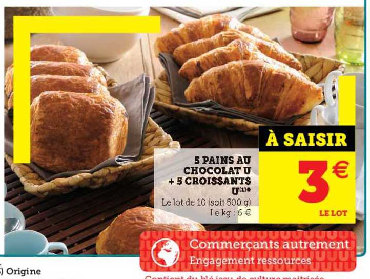 5 Pains Au Chocolat U + 5 Croissants U