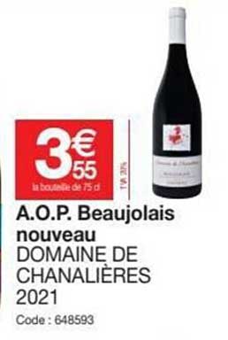 a.o.p. beaujolais nouveau domaine de chanalières 2021
