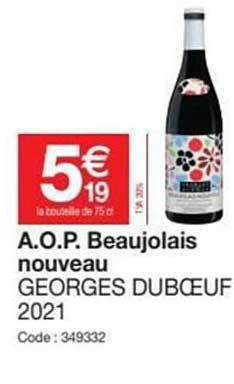 a.o.p. beaujolais nouveau georges dubœuf 2021
