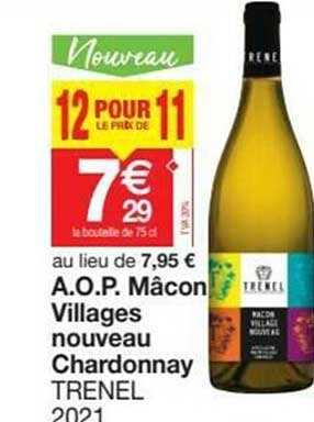 a.o.p. mâcon villages nouveau chardonnay trenel 2021