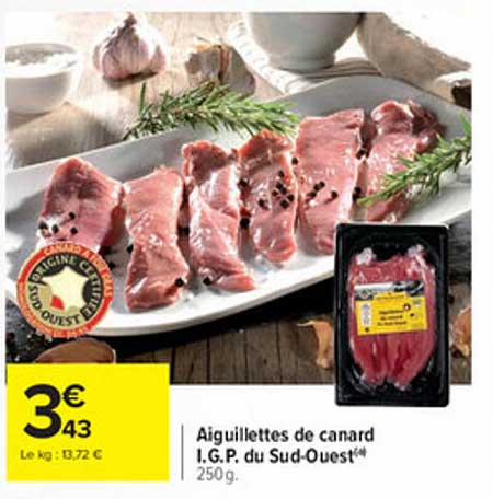 aiguillettes de canard i.g.p. du sud-ouest