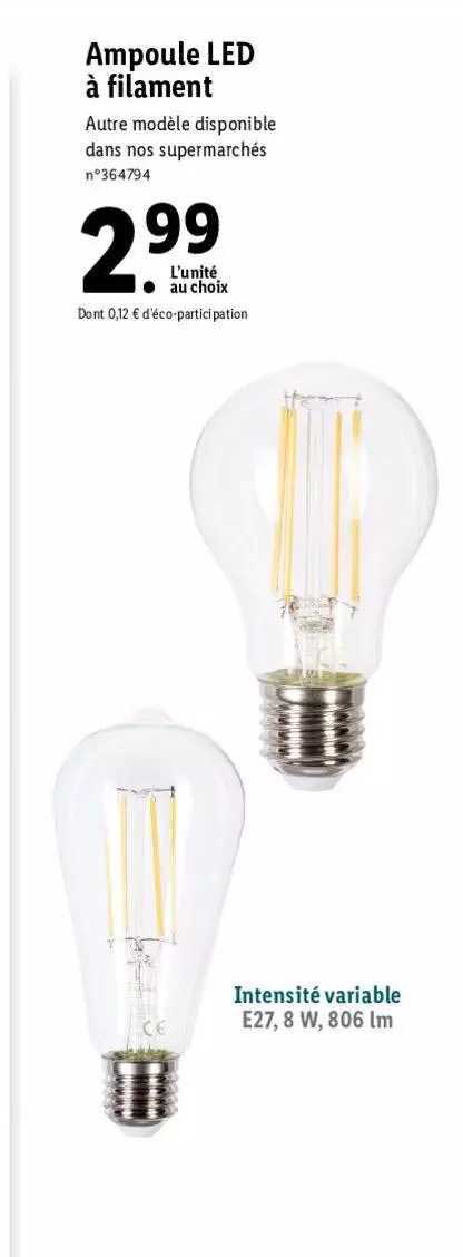 ampoule led à filament