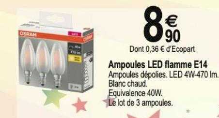 ampoules led flamme e14