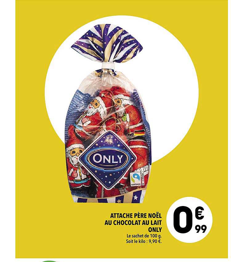 attache père noël au chocolat au lait only