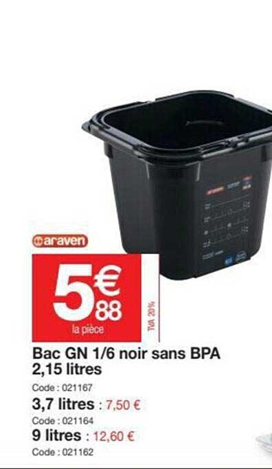 bac gn 1-6 noir sans bpa