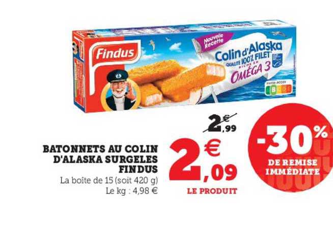 Bâtonnets Au Colin D'alaska Surgelés Findus