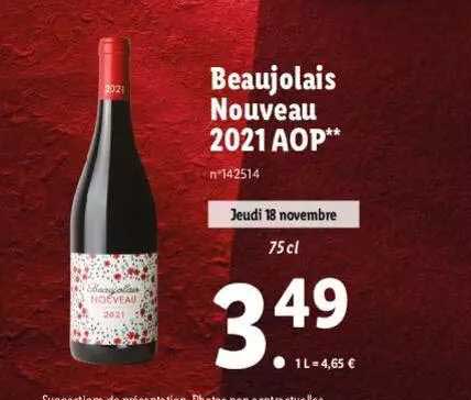 beaujolais nouveau 2021 aop