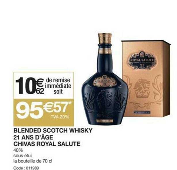 blended scotch whisky 21 ans d'âge chivas royal salute