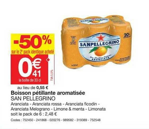 boisson pétillante aromatisée san pellegrino
