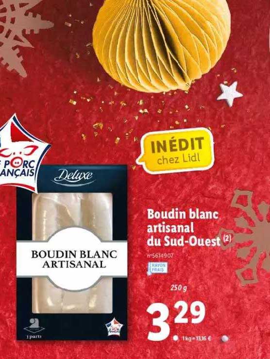 boudin blanc artisanal du sud-ouest deluxe