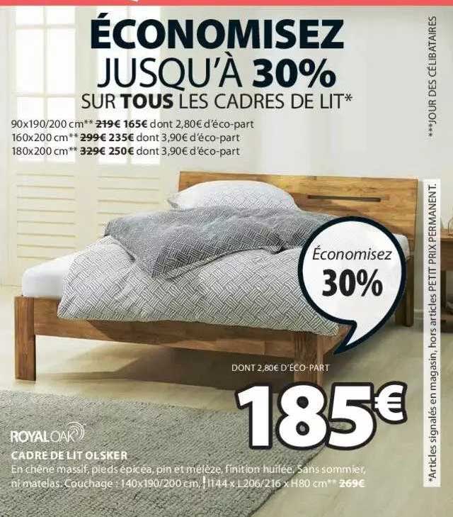 cadre de lit olsker royal oak