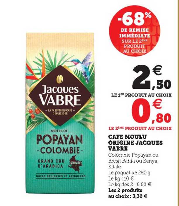 café moulu origine jacques vabre