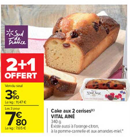 cake aux 2 cerises vital ainé