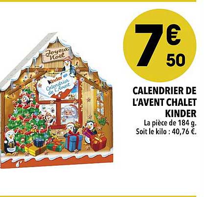 calendrier de l'avent chalet kinder